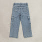 RTS NO MOQ milk silk P1049 Baby Girls Navy Fashion Denim Jeans Casual Long Denim Pants