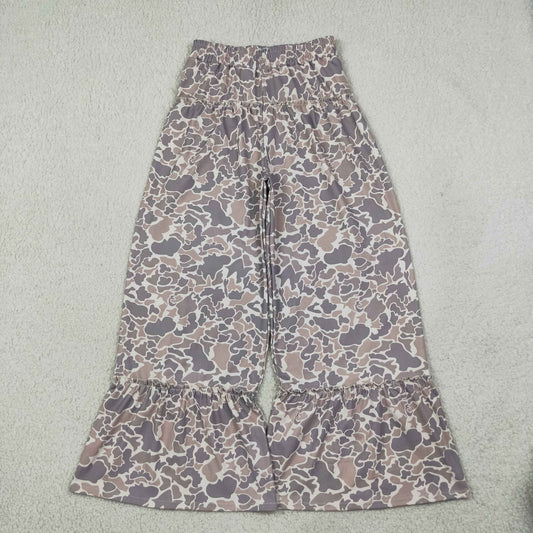 NEW RTS NO MOQ yoga P1053 Adult Women Grey Brown Camo Yoga Active Flare Pants Bottom