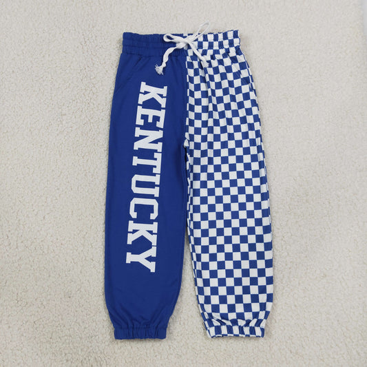NEW RTS NO MOQ Vinyl P1059 Baby Boys Vinyl Team Pockets Checked Joggers Bottom