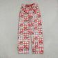 NEW RTS NO MOQ milk silk P1096 Adult Women Red Checked Santa Christmas Pockets Pants Bottom
