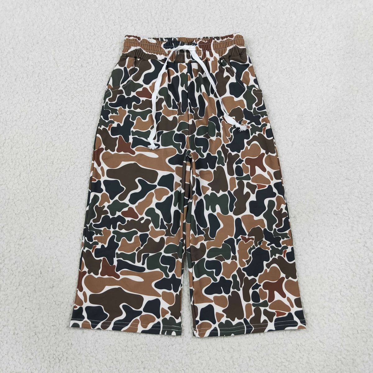 NEW RTS NO MOQ yoga P1104 Baby Girls Dark Brown Camo Yoga Active Pockets Flare Pants Bottom