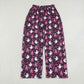NEW RTS NO MOQ milk silk P1130 Adult Women Ghost Castles Leopard Halloween Pockets Flare Pants Bottom