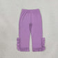 NEW RTS NO MOQ milk silk P1162 Baby Girls Lavender Ruffle Flare Pants Bottom