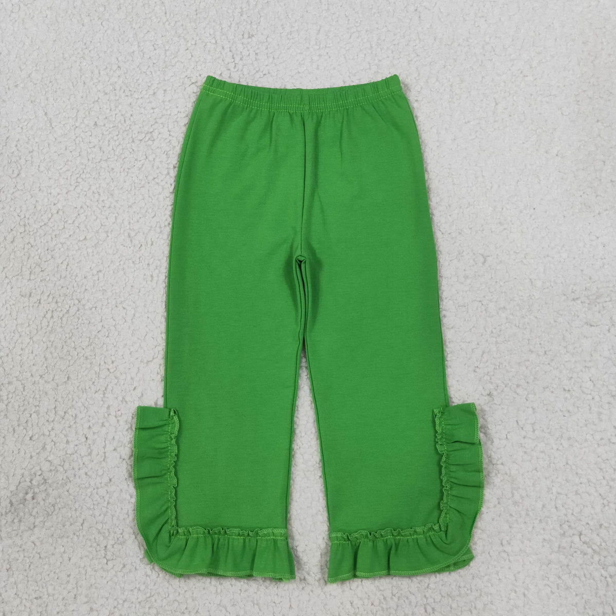 NEW RTS NO MOQ milk silk P1165 Baby Girls Green Ruffle Pants Bottom