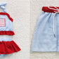 july 4th embroidery boys trunks match swimsuit seersucker kids clothes