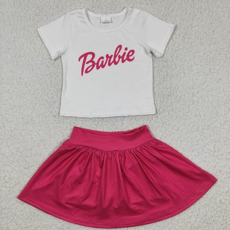 summer girls outfits barbie t-shirt & dress shorts kids clothes