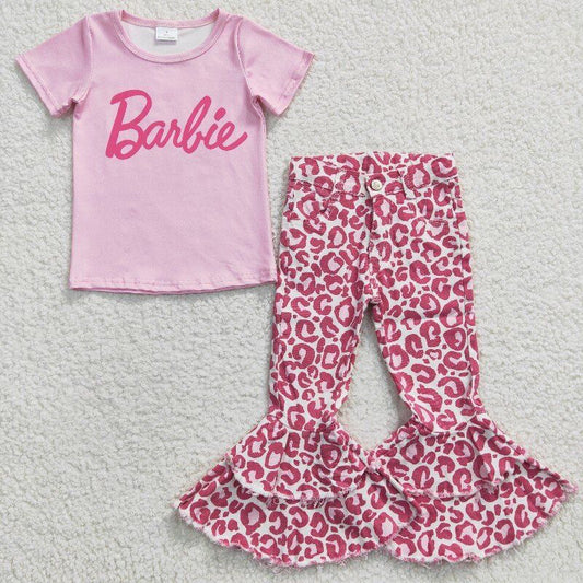 barbie shirt & jeans bell girls sets kids clothes