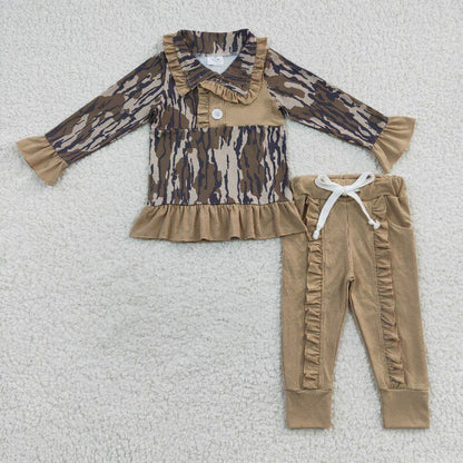 CAMO outfits boy match girl top and pants 2 pieces winter fall kids clothes