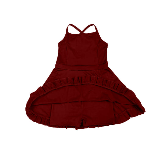 6.26S0568 Brick Red Sling Yoga Dress