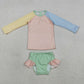 3.30 Sibling Baby Boys Long Sleeve Yellow Aqua Blue Shirts Top Shorts Swimsuits