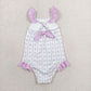 RTS NO MOQ milk silk S0643 Baby Girls Flutter Sleeve Flowers Stripe Back Bows Romper