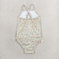 RTS NO MOQ milk silk S0723 Baby Girls Strap Small Flowers Bows Swimsuits
