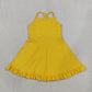 NEW RTS NO MOQ Yoga S0781 Baby Girls Yellow Athletic Active Wear Knee Length Dresses