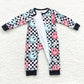 4.15zipper romper hippie smiley jumpsuit baby clothes