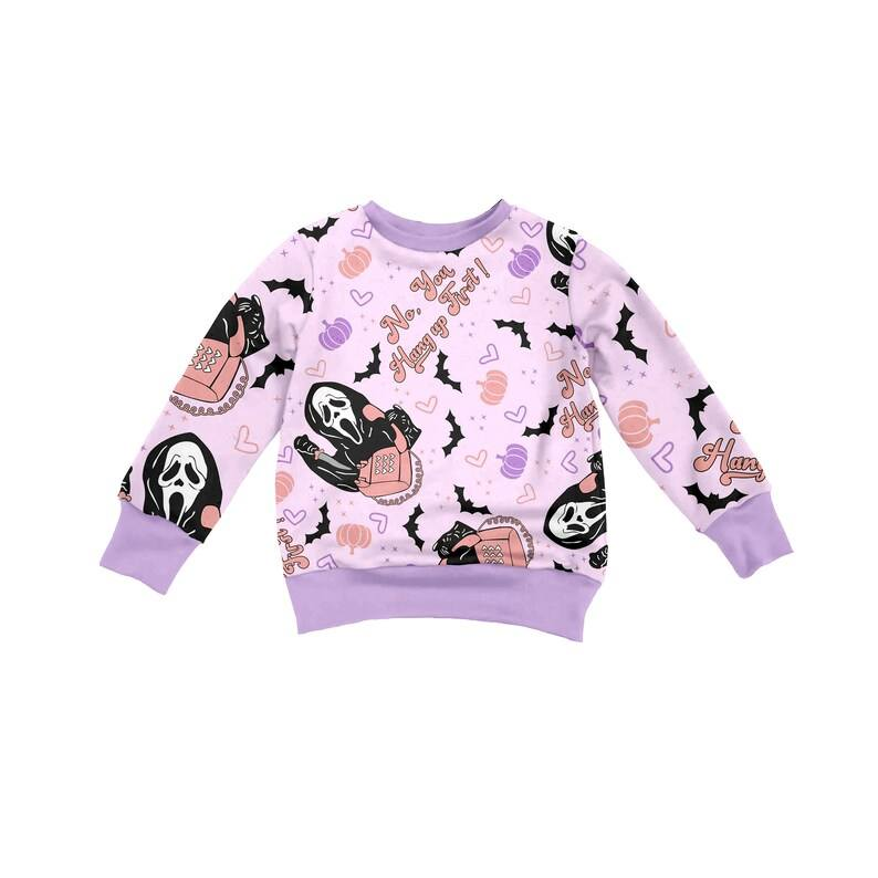 GT0224 pre-order scream top halloween girls sweatshirt kids clothes