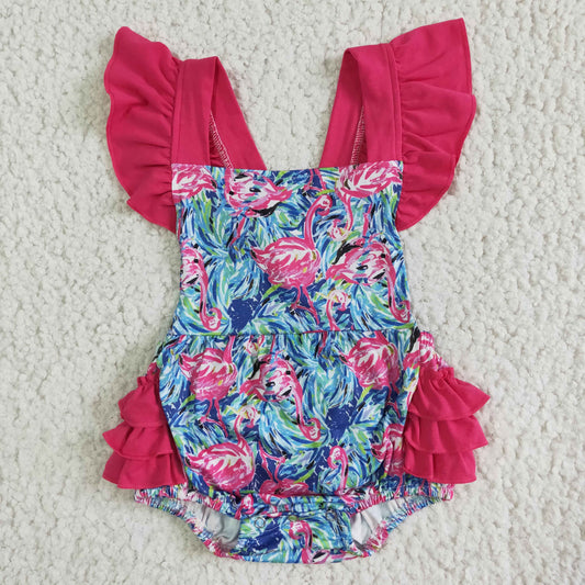 4.12 SR0038 Rose red flower toddler clothes