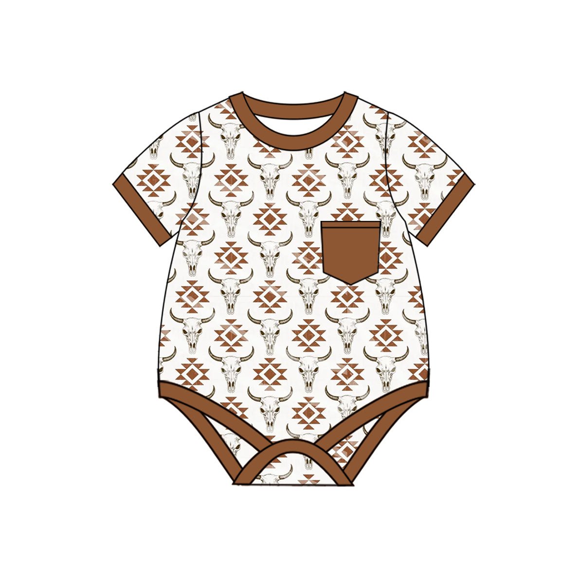 SR2744 Bull head pocket romper