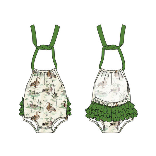 3.1SR2779 Cartoon duck green girl toddler clothes