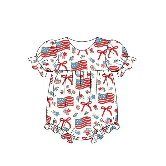 SR2802 Bow Independence Day Toddler Clothes