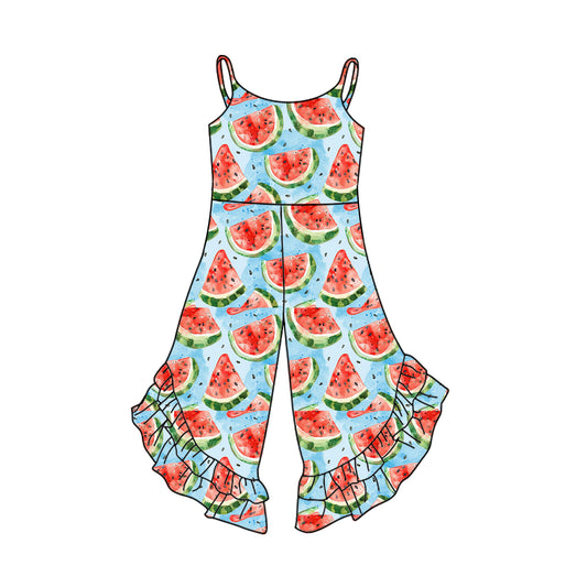 3.7SR2834 Watermelon suspender jumpsuit