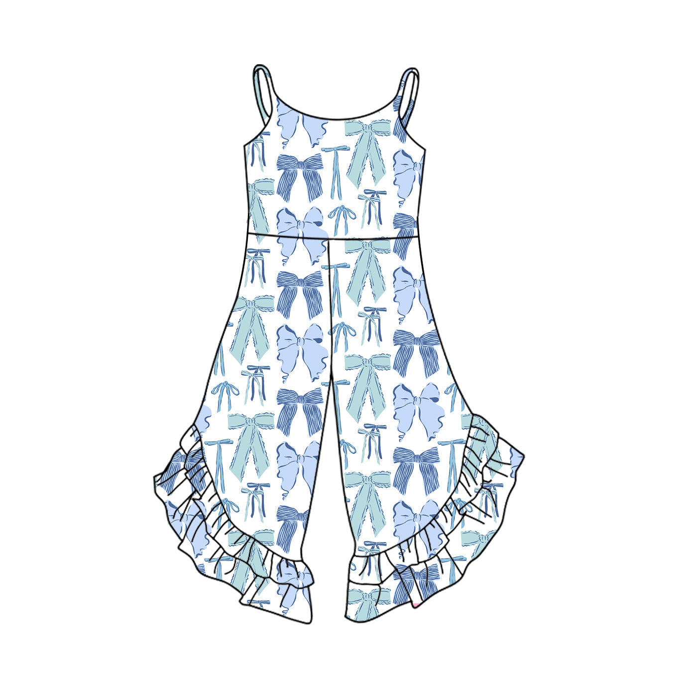 3.7SR2846 Blue Bow Bodysuit