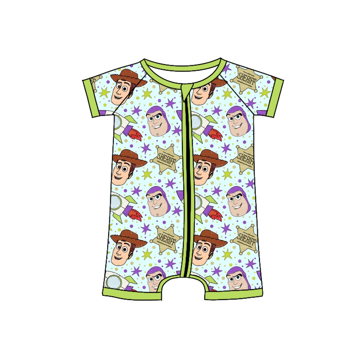 3.7SR2851 Toy Story Green Toddler Clothes