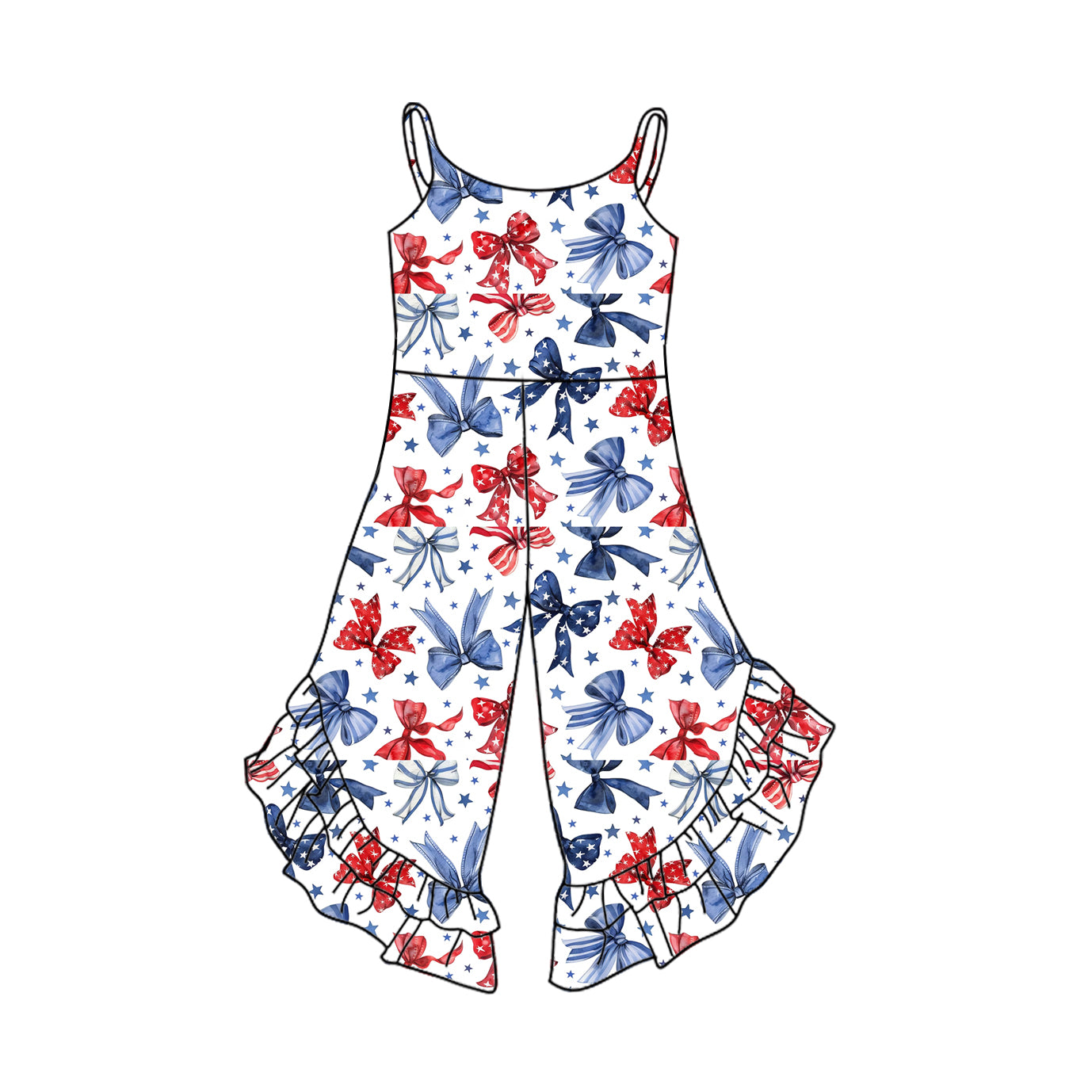 3.12SR2865 National Day Bowknot Jumpsuit