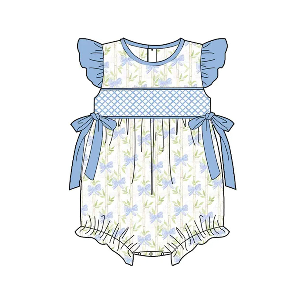 3.6SR29234 Blue bow flower toddler clothes