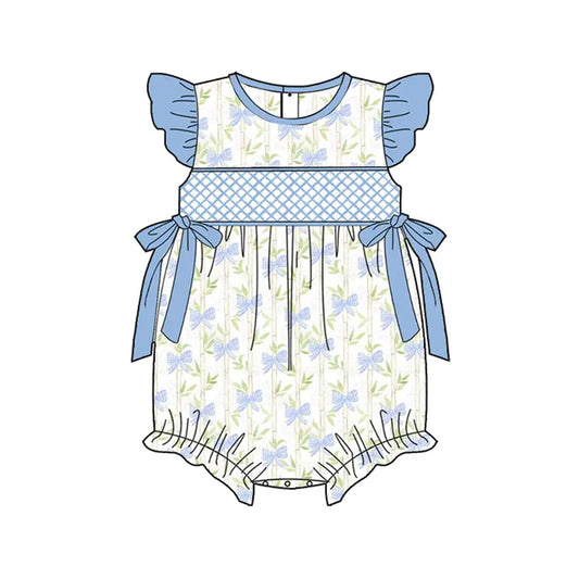 3.6SR29234 Blue bow flower toddler clothes