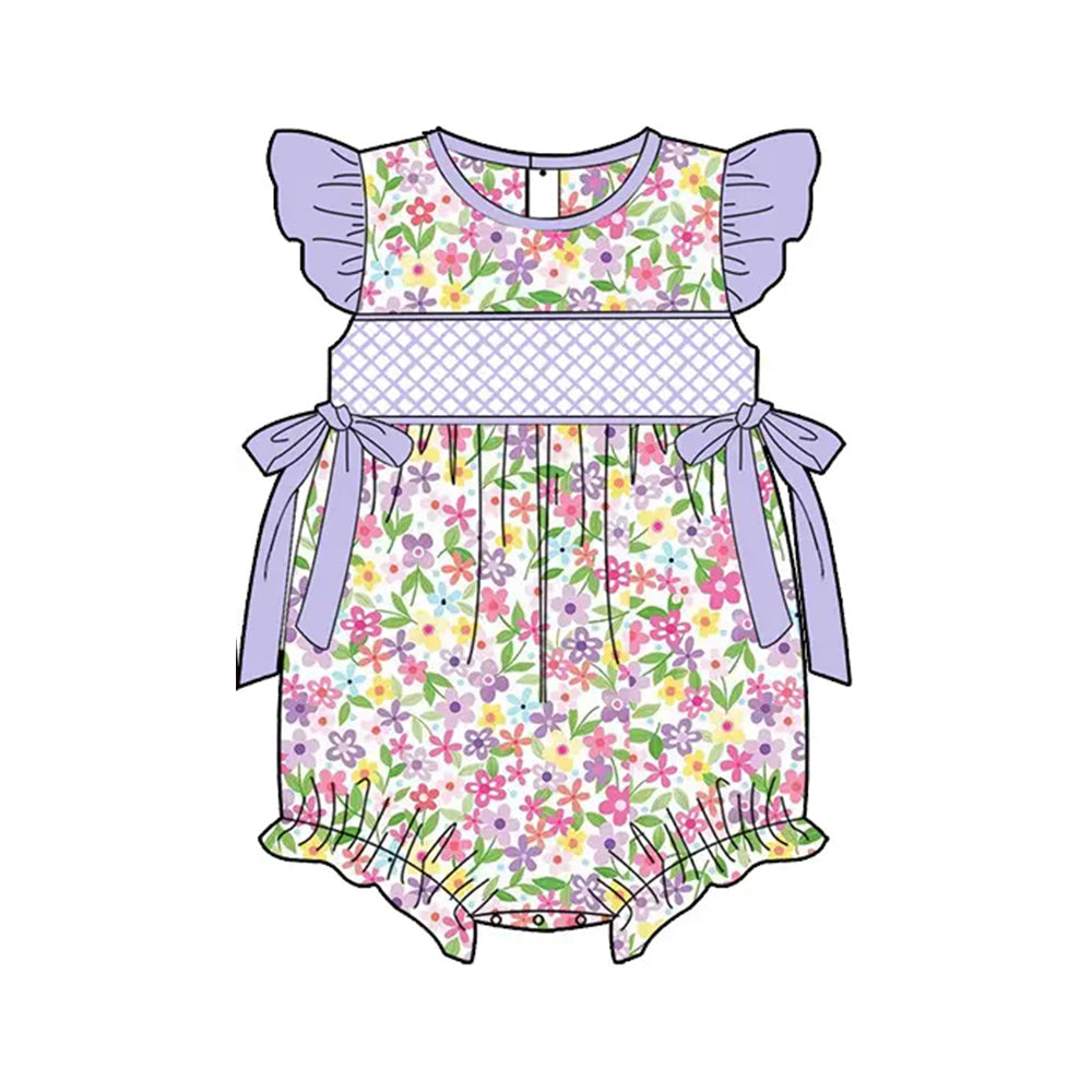 3.6SR2928 Purple Flower Toddler Clothes