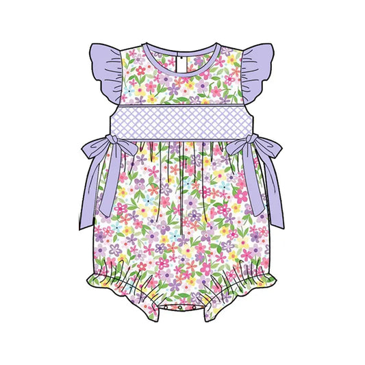 3.6SR2928 Purple Flower Toddler Clothes