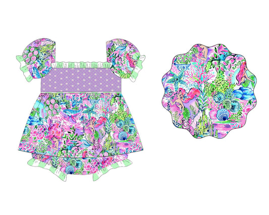 2.27SR3042 Short-sleeved floral toddler clothes