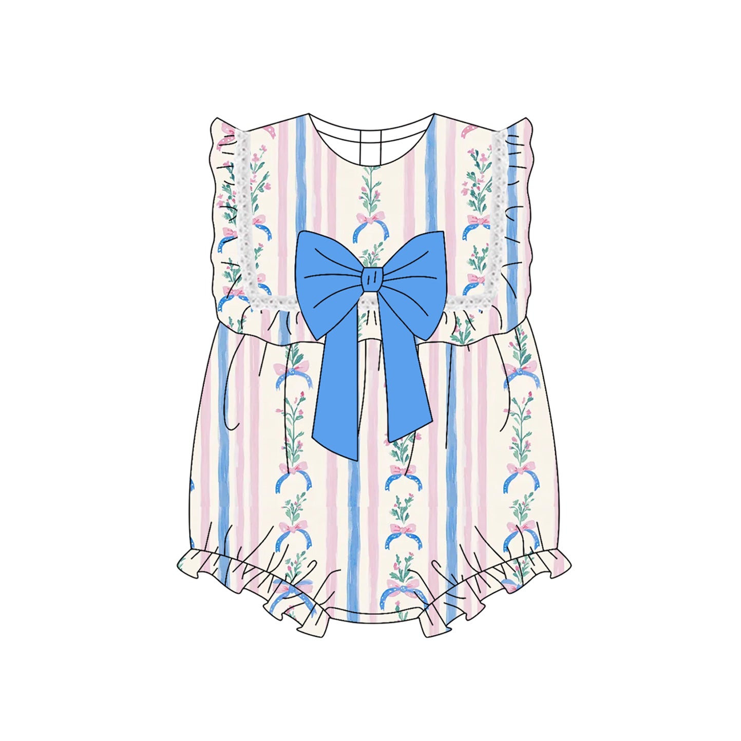 2.27SR3045 Blue bow short-sleeved toddler clothes