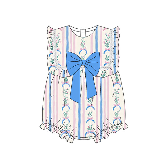 2.27SR3045 Blue bow short-sleeved toddler clothes