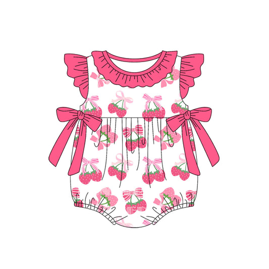 4.3SR3059 Strawberry Bow Toddler Clothes