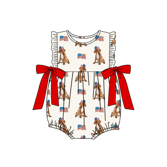 4.4SR3063 Fourth of July Bow Toddler Clothes