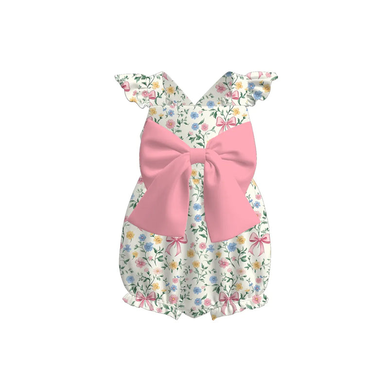 6.4SR3083 Pink Bow Flower Toddler Clothes