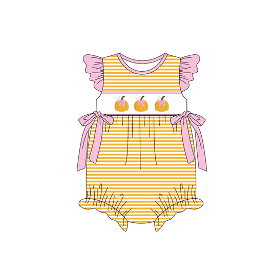5.28SR3125 Striped Pumpkin Suspender Toddler Clothes