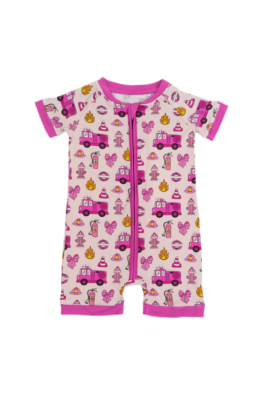 5.28SR3131 Torch Car Rose Red Short Sleeve Toddler Clothes