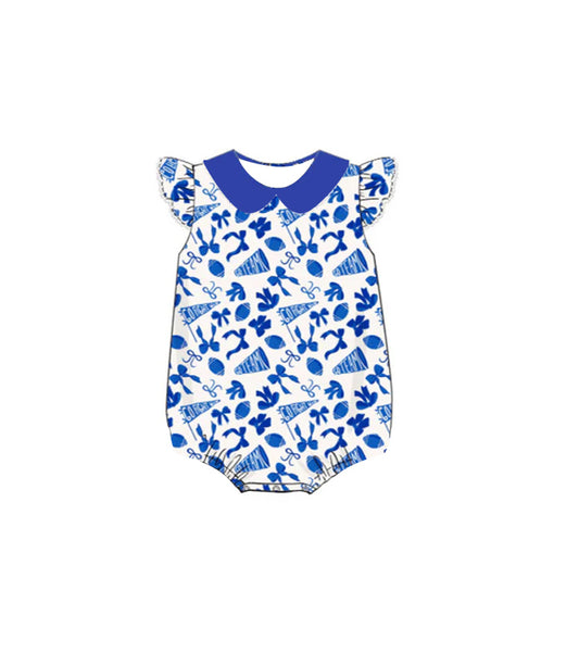 7.26 SR3192 Bowknot blue short-sleeved toddler uniform