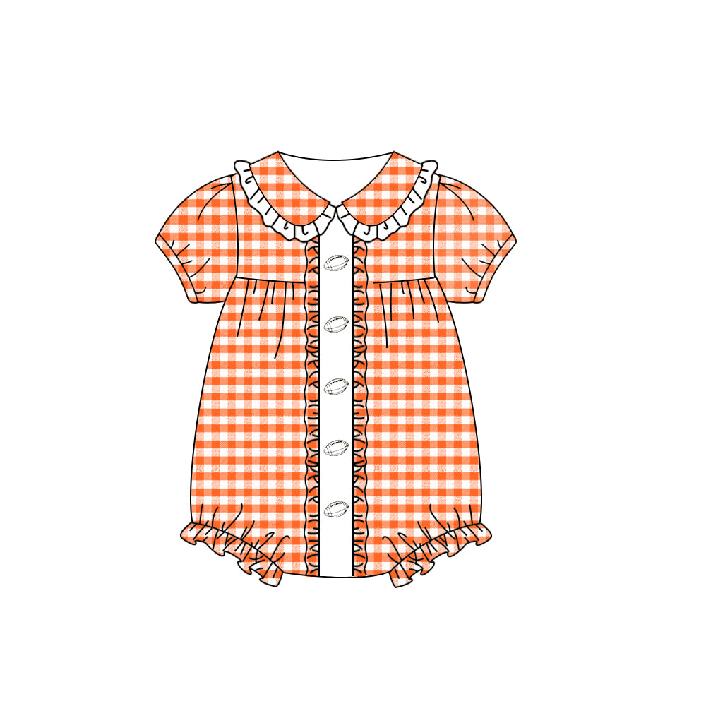 X827 SR3206 Orange Plaid Toddler Clothes