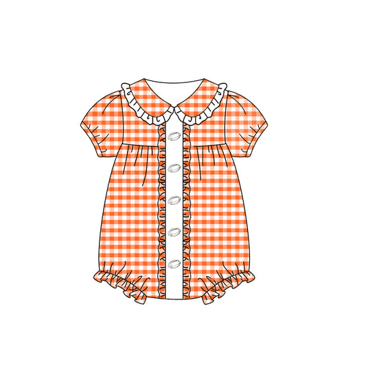 X827 SR3206 Orange Plaid Toddler Clothes