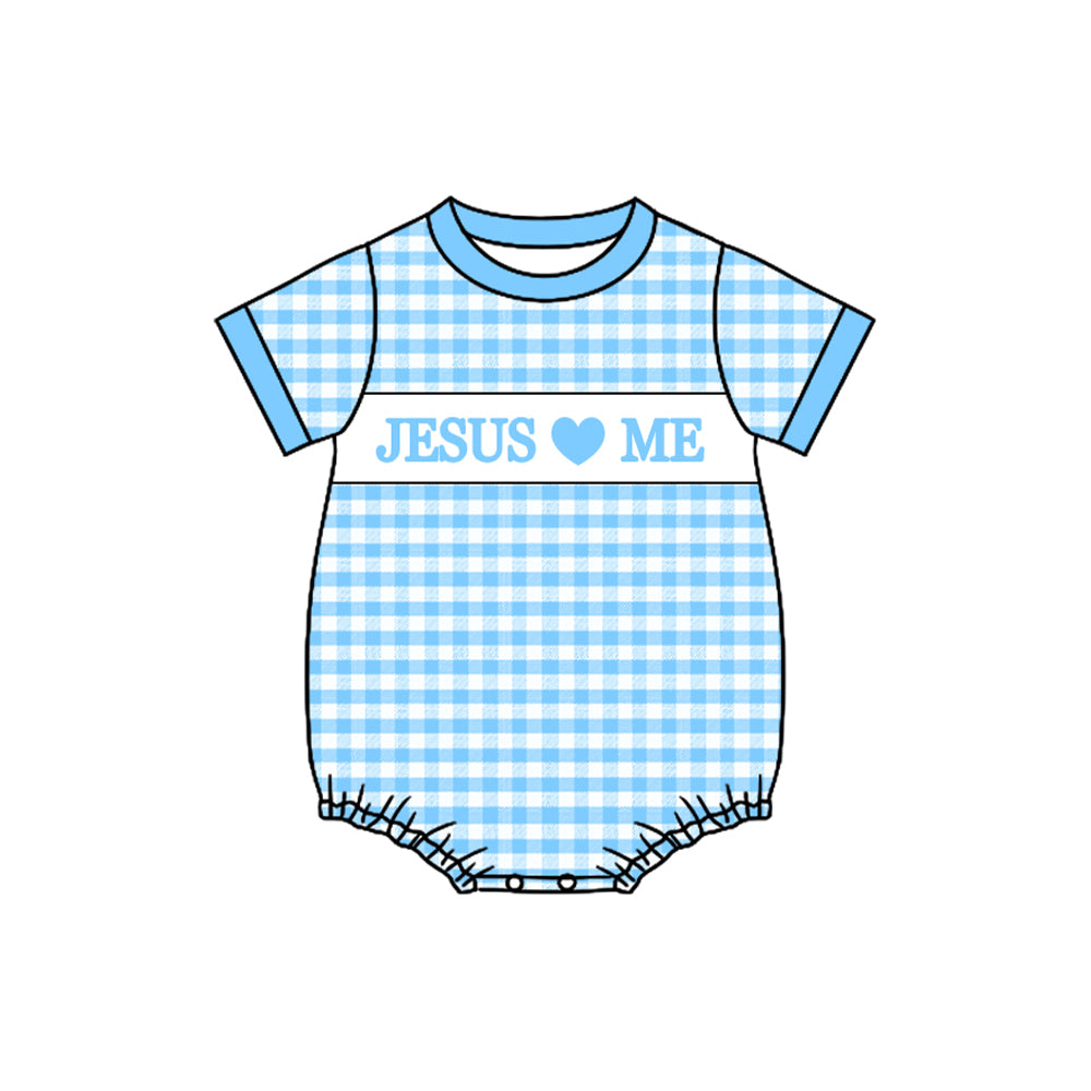 X926 SR3248 Blue Plaid romper