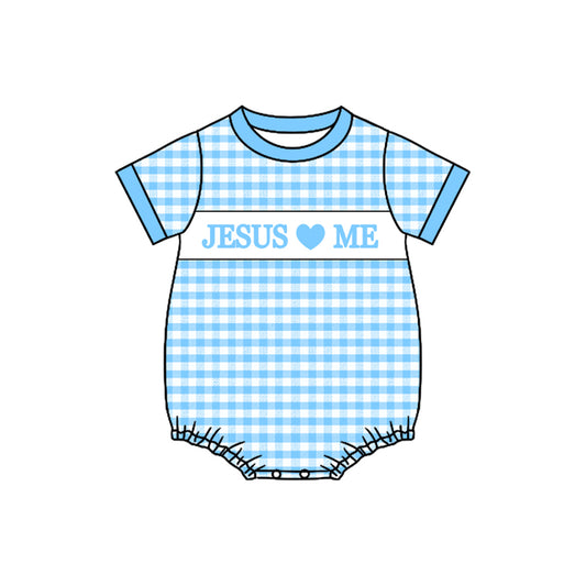 X926 SR3248 Blue Plaid romper