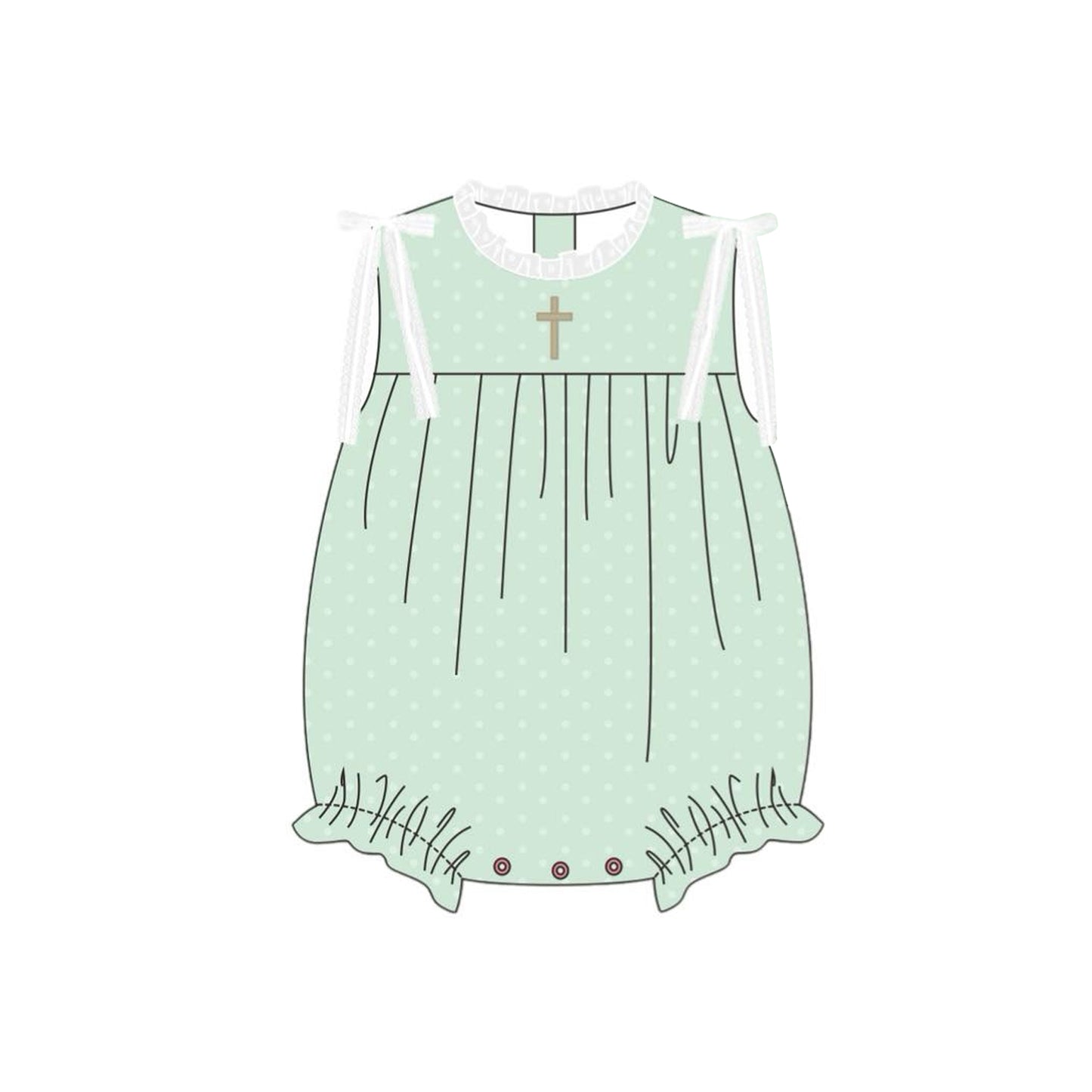 X10.30 SR3270 Girls' Cross Green Romper
