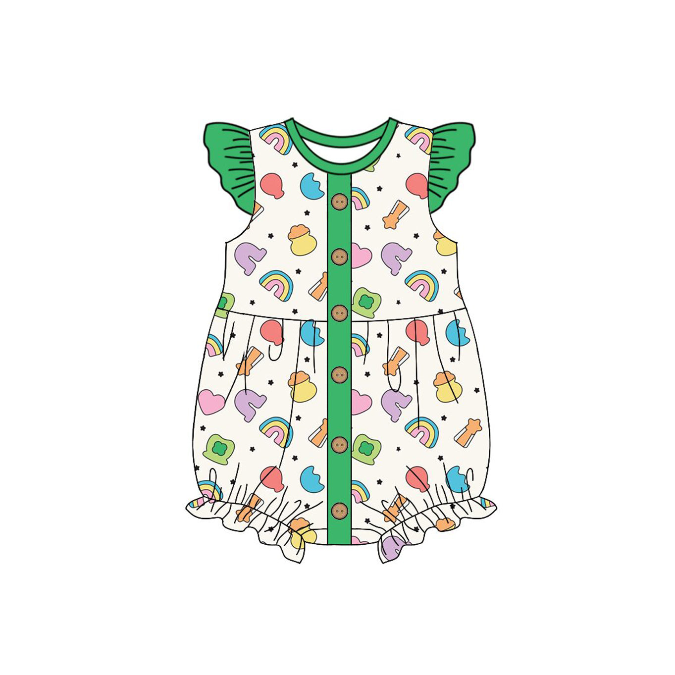 X10.31 SR3275 Heart-shaped Button Green Crawler