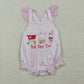 3.30 SR3780 Baby Girls Pink Flutter Sleeve Chicken Best Day Ever Ruffle Rompers