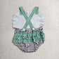RTS NO MOQ milk silk SR3866 Baby Girls Strap Farm Checked Ruffle Rompers
