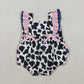 3.31 SR3898 Baby Girls Flutter Sleeve Western Print Ruffle Rompers