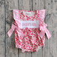 SR3939Embroidery Mama's Girls Flutter Sleeve Flowers Bows Ruffle Rompers Preorder